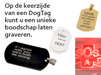 extra graveren op de keerzijde van een dogtag